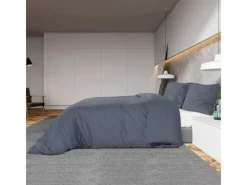 Clearance vidaXL Bettwäsche-Set 155x220 cm Leichte Mikrofaser 135943 Anthrazit