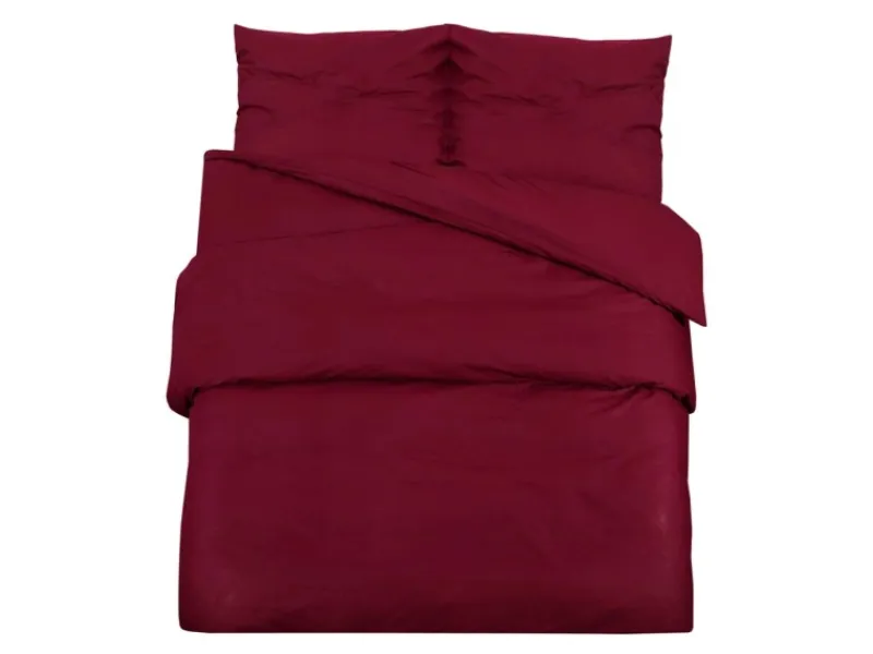 Outlet vidaXL Bettwäsche-Set Bordeaux 155x220 cm Leichte Mikrofaser 136039 Rot