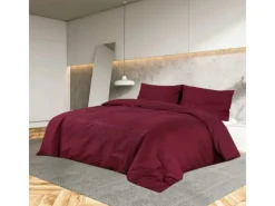 Outlet vidaXL Bettwäsche-Set Bordeaux 155x220 cm Leichte Mikrofaser 136039 Rot
