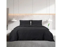 Online vidaXL Bettwäsche-Set 200x200 cm Leichte Mikrofaser 135976 Schwarz