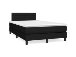 vidaXL Boxspringbett mit Matratze Schwarz 120x200 cm Stoff1373129