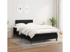 vidaXL Boxspringbett mit Matratze Schwarz 120x200 cm Stoff1373129