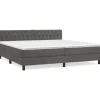 Sale vidaXL Boxspringbett mit Matratze Dunkelgrau 200x200 cm Samt1357756
