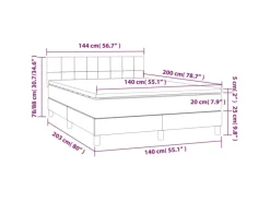 Clearance vidaXL Boxspringbett mit Matratze Hellgrau 140x200 cm Samt1389952