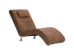 vidaXL Chaiselongue mit Kissen Braun Wildleder-Optik Modell 1