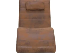 vidaXL Chaiselongue mit Kissen Braun Wildleder-Optik Modell 1