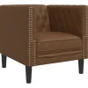 vidaXL Chesterfield-Sessel Braun Kunstleder in Wildleder-Optik 2164395