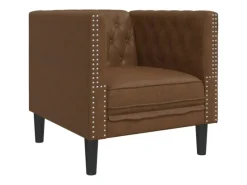 vidaXL Chesterfield-Sessel Braun Kunstleder in Wildleder-Optik 2164395