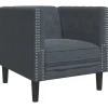 vidaXL Chesterfield-Sessel Dunkelgrau Samt 2146438