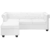vidaXL Chesterfield-Sofa L-Form Kunstleder Weiß