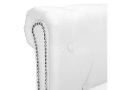 vidaXL Chesterfield-Sofa L-Form Kunstleder Weiß