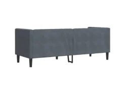 Outlet vidaXL Chesterfield-Sofa mit Nackenrollen 3-Sitzer Dunkelgrau Samt 2162728