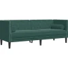vidaXL Chesterfield-Sofa mit Nackenrollen 3-Sitzer Dunkelgrün Samt 2144774