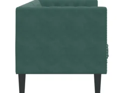 vidaXL Chesterfield-Sofa mit Nackenrollen 3-Sitzer Dunkelgrün Samt 2144774