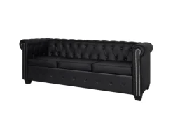 vidaXL Chesterfield-Sofas 2-Sitzer und 3-Sitzer Kunstleder Schwarz