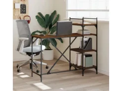 vidaXL Computertisch mit Regal Braun Eiche-Optik 120x47x109 cm 836217