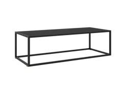 vidaXL Couchtisch Schwarz mit Schwarzem Glas 120x50x35 cm