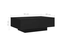 vidaXL Couchtisch Schwarz 90x60x31 cm Holzwerkstoff