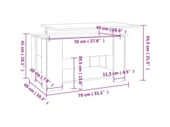 Discount vidaXL Couchtisch Sonoma-Eiche 79x49x41 cm Holzwerkstoff