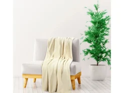 Clearance vidaXL Decke Creme 150x200 cm Polyester