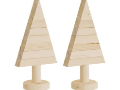 vidaXL Deko-Weihnachtsbäume 2 Stk Holz 30 cm Massivholz Kiefer