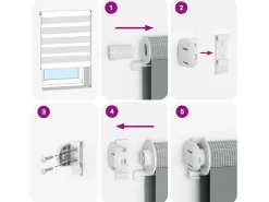 Best vidaXL Doppelrollo 100x200 cm Stoffbreite 95,9 cm Polyester 4014781 Weiß