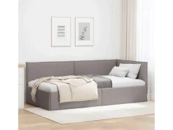 Online vidaXL Eckbettgestell mit Kopfteil 100 x 200 cm Stoff 42016476 Taupe