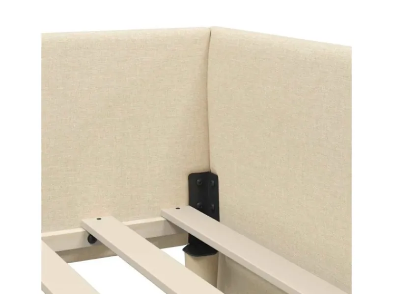 vidaXL Eckbettgestell mit Kopfteil 80 x 200 cm Stoff 42016033