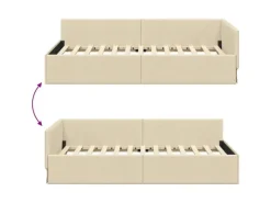 vidaXL Eckbettgestell mit Kopfteil 80 x 200 cm Stoff 42016033