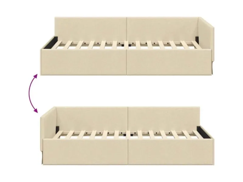 vidaXL Eckbettgestell mit Kopfteil 80 x 200 cm Stoff 42016033