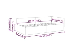 New vidaXL Eckbettgestell mit Kopfteil 90 x 200 cm Stoff 42016046 Weinrot