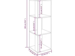 vidaXL Eckregal Braun Eichen-Optik 33x33x100 cm Holzwerkstoff