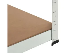 New vidaXL Eckregal mit 5 Böden n Stahl & Holzwerkstoff 144264 Silber