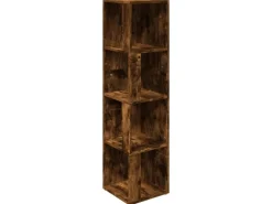Discount vidaXL Eckregal Räuchereiche 33x33x132 cm Holzwerkstoff
