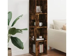 Discount vidaXL Eckregal Räuchereiche 33x33x132 cm Holzwerkstoff