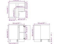 Hot vidaXL Eckunterschrank Weiß 75,5x75,5x80,5 cm Holzwerkstoff