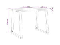vidaXL Esstisch Baumkante 110x70x75 cm Massivholz Akazie