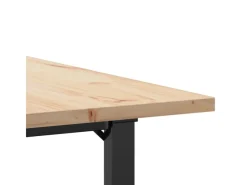 vidaXL Esstisch O-Gestell 90x90x75,5 Massivholz Kiefer und Gusseisen