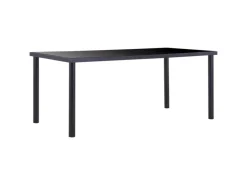 vidaXL Esstisch Schwarz 180 x 90 x 75 cm Hartglas Metall