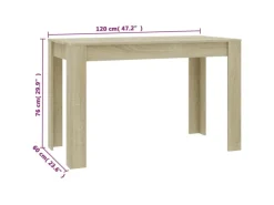 Sale vidaXL Esstisch Sonoma-Eiche 120x60x76 cm Holzwerkstoff