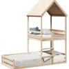 vidaXL Etagenbett mit Dach 80x200 cm Massivholz Kiefer2012220