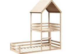 vidaXL Etagenbett mit Dach 80x200 cm Massivholz Kiefer2012220
