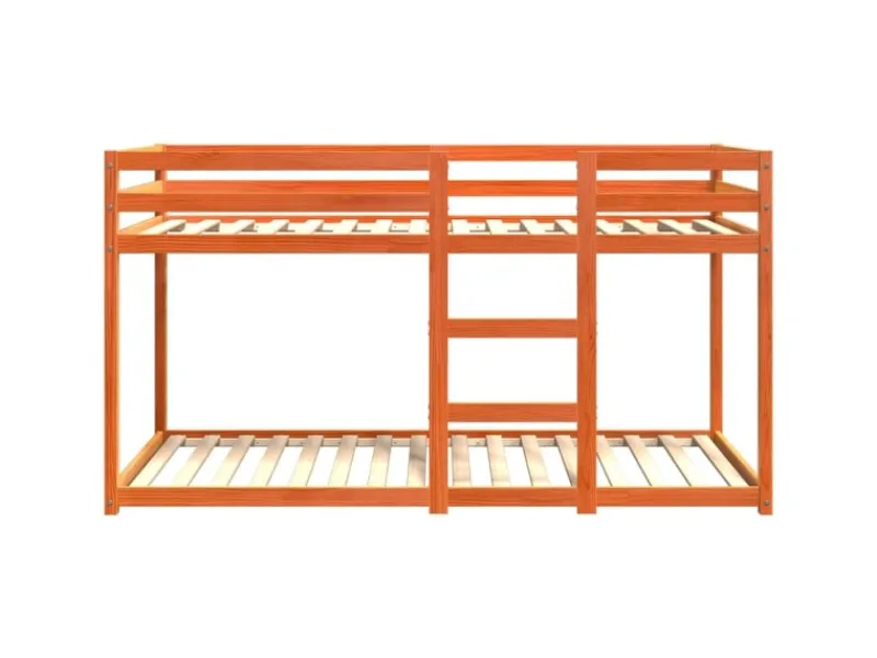 vidaXL Etagenbett Wachsbraun 90x200 cm Massivholz Kiefer1954607
