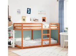 vidaXL Etagenbett Wachsbraun 90x200 cm Massivholz Kiefer1954607
