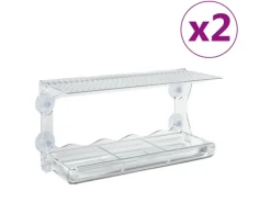 vidaXL Fenster-Futterstellen für Vögel 2 Stk. Acryl 30x12x15 cm