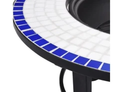 Online vidaXl Feuerstelle Mosaik Keramik Blau und Weiß 68 cm