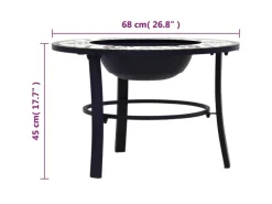 Outlet vidaXL Feuerstelle Mosaik Keramik Grün 68 cm