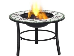 Outlet vidaXL Feuerstelle Mosaik Keramik Grün 68 cm