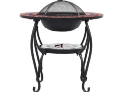 Sale vidaXL Feuertisch Mosaik Keramik Terracotta und Weiß 68 cm