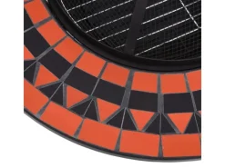 Sale vidaXL Feuertisch Mosaik Keramik Terracotta und Weiß 68 cm